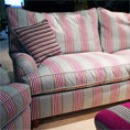 Duresta Lansdowne In New Pale Blue and Pink Stripe Fabrics.